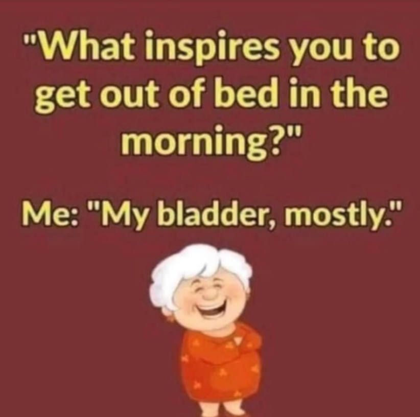 joke text and laughing elderly lady